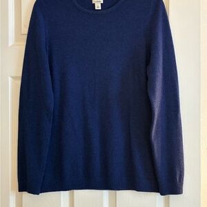 L.L. Bean women’s cashmere sweater, crew neck, blue, Large